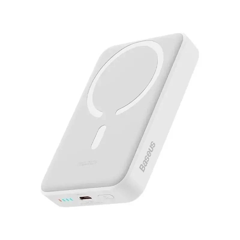 پاور بانک بی سیم مگنتی باسئوس مدل Magnetic Mini Wireless 20w با ظرفیت 5000 میلی امپر