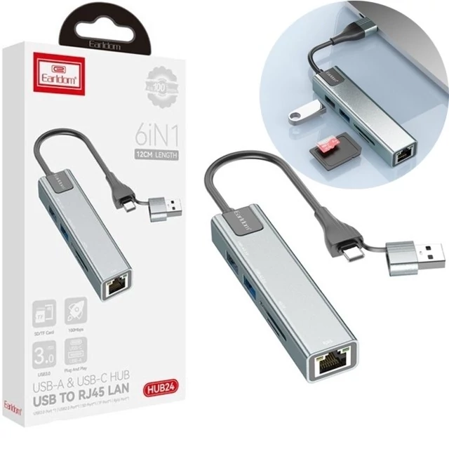 هاب USB و تایپ سی 5 پورت ارلدام ET-HUB24 Earldom