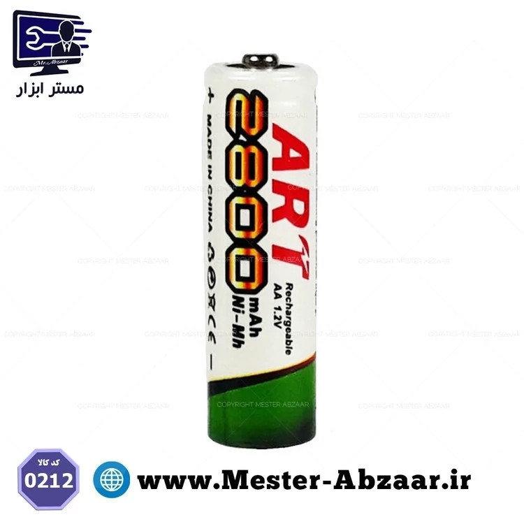باتری شارژی قلمی 2800 میلی آمپر قابل شارژ آرت مدل T-02 باطری بسته 4 عددی ARTتعداد باتری های موجود در پک 4 عدد نوع باتر