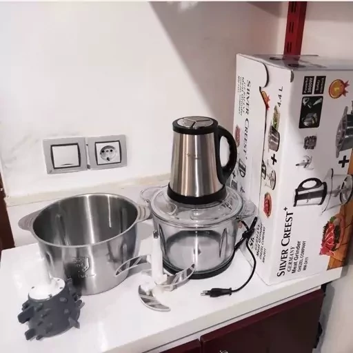 خردکن دو کاسه سیلورکرست 4.4 لیتری 4 تیغه استیل silver creest