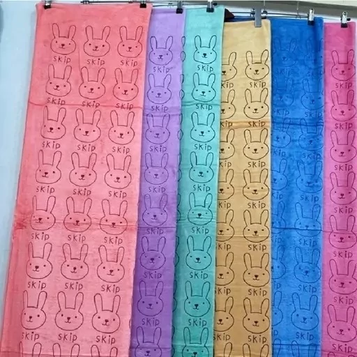 حوله استخری بسته 6 عددی حوله حمام مسافرتی ورزشی 70 در140 نانو خرگوشی حوله میکروفایبر عمده