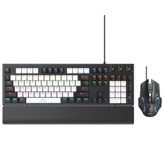 ست گیمینگ موس و کیبورد سیمی با نورپردازی RGB ایکس او KB-06 XO