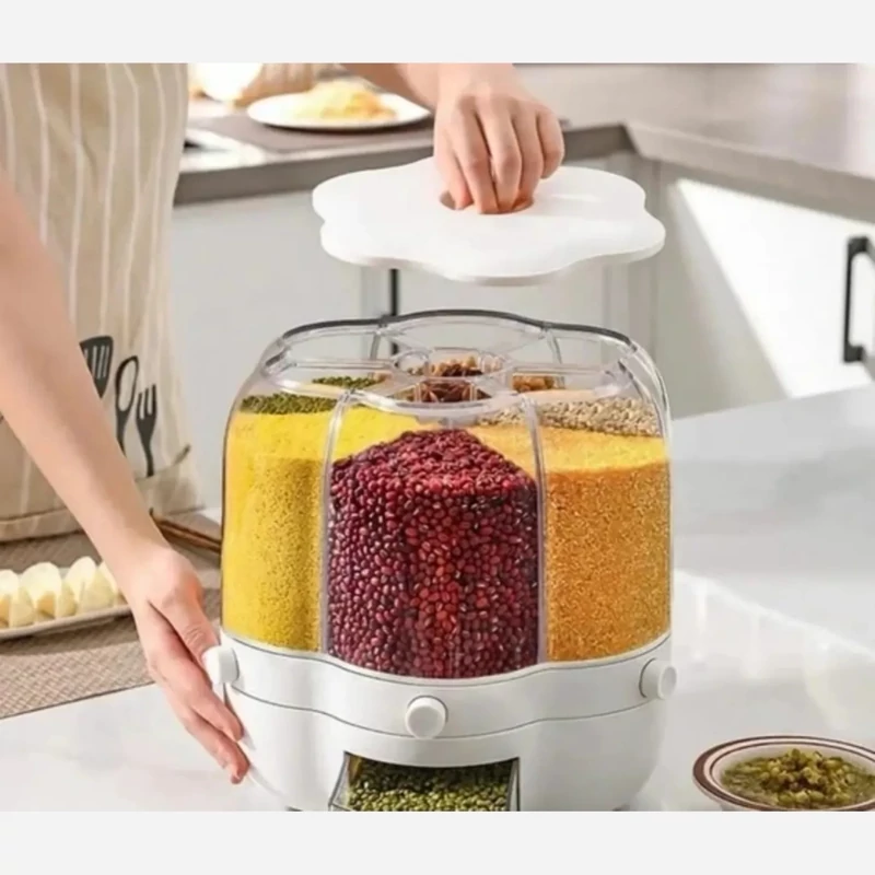 جا حبوباتی 6 خانه چرخشی طرح گل