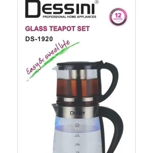 چای ساز روهمی دسینی DS-1920  کتری پیرکس   لیتری  2.5 قوری شیشه ای