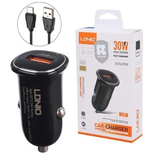 شارژر فندکی الدینیو مدل C105 توان 30 وات