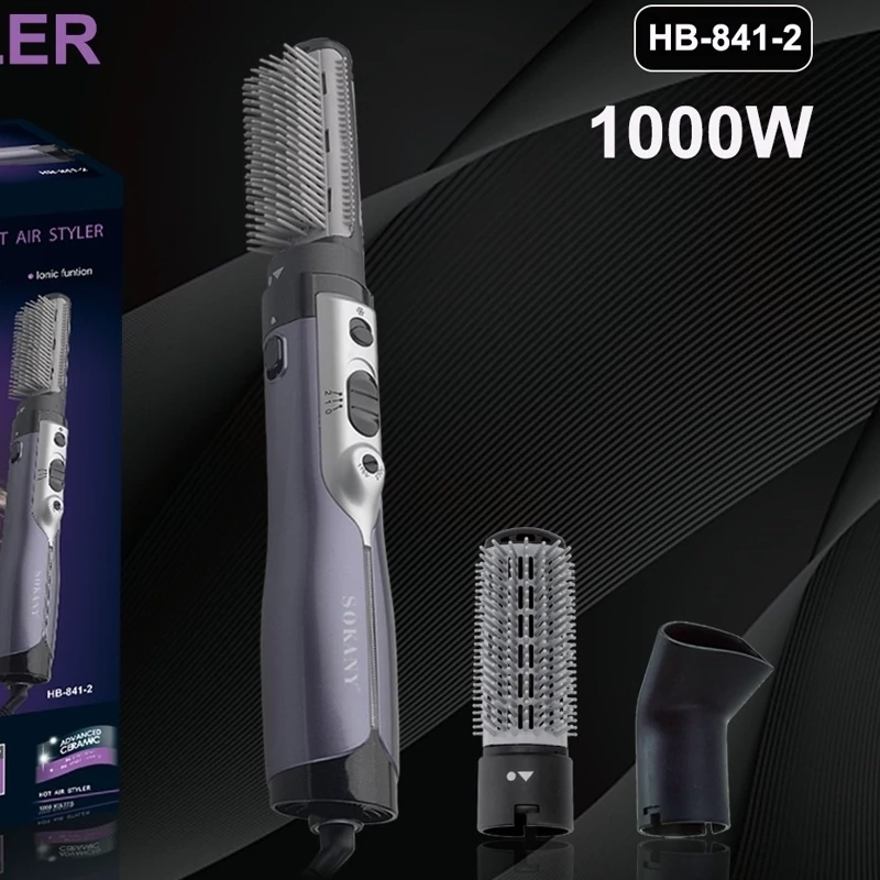 سشوار برس دار  سوکانی مدل SOKANY HB-841-2  توان 1000 وات  برس حرارتی سرامیکی