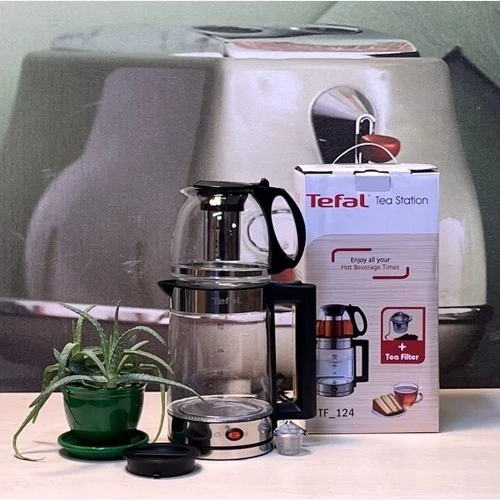 چای ساز تفال مدل TF124 ظرفیت با کتری 2ونیم لیتر و گرمکن دار