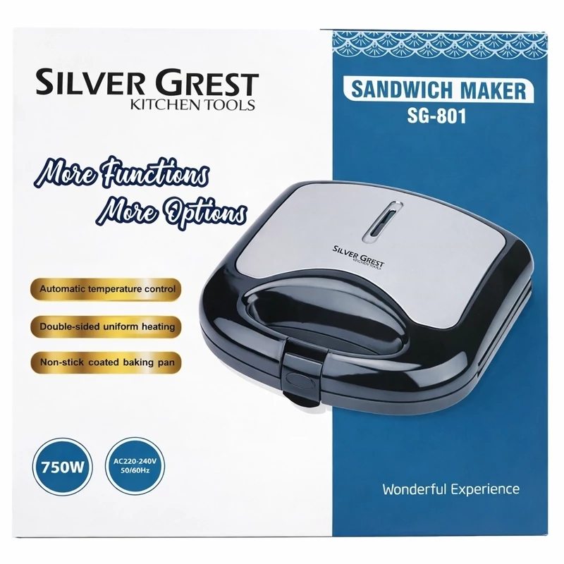 سندویچ ساز  دوتایی سیلور گرست Silver Grest مدل SG-801  750 وات