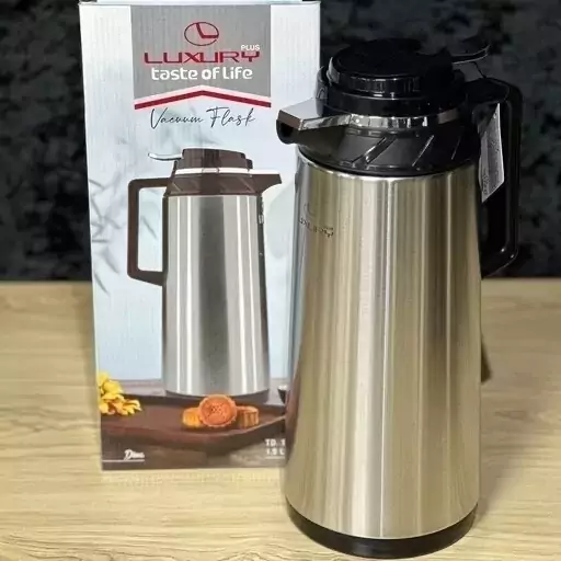 فلاسک داخل شیشه (آینه ای) لاکچری پلاس بدنه استیل 2 لیتری- کد174