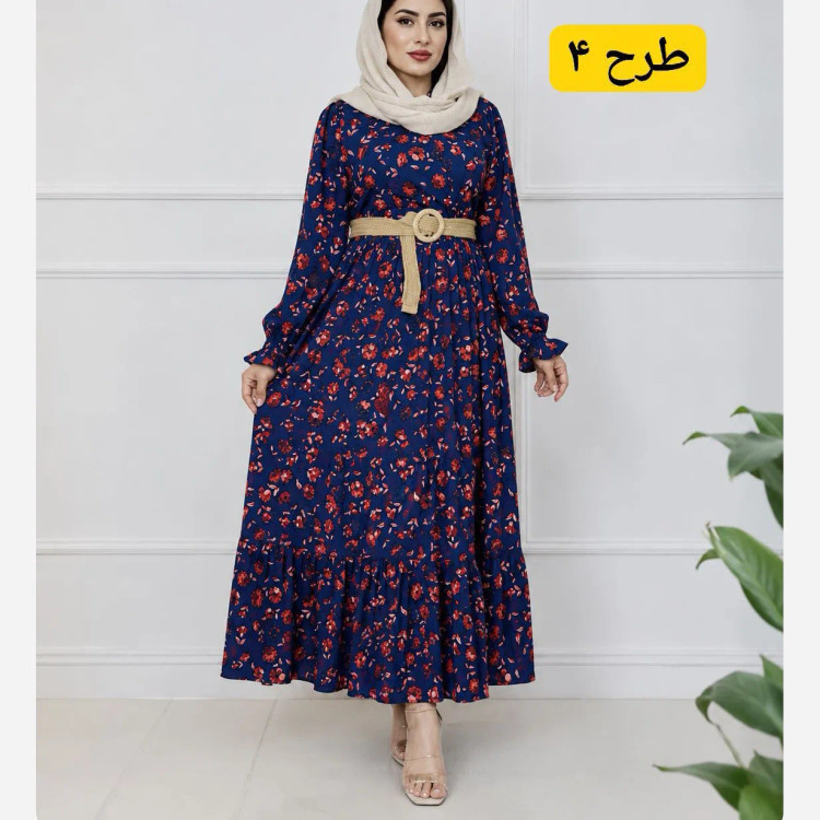 پیراهن زنانه مانتویی یقه چپ و راستی مدل بنفشه جنس سوپرسافت مناسب بارداری و شیردهی