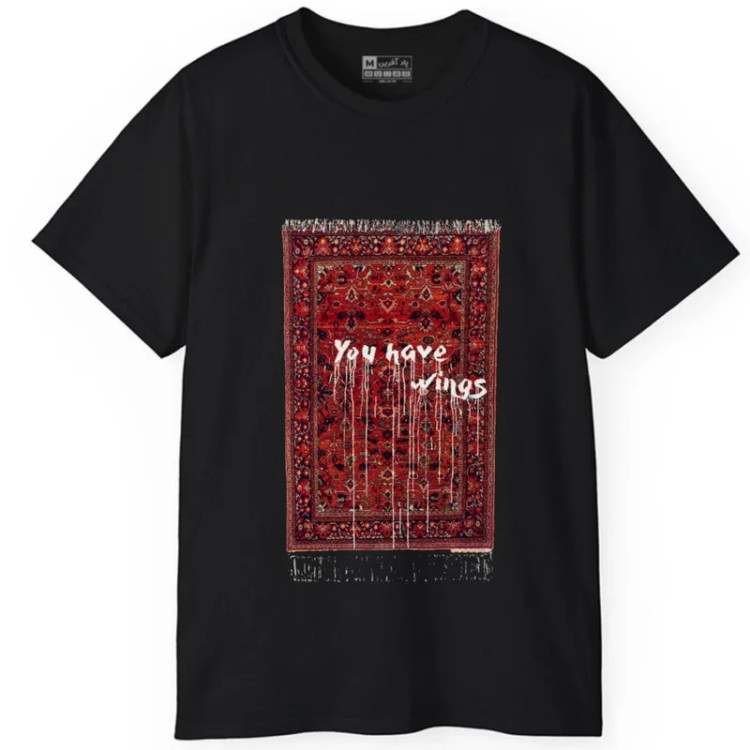 تیشرت آستین کوتاه مردانه پاد آفرین مدل فرش ایرانی کد 1591 طرح چاپ