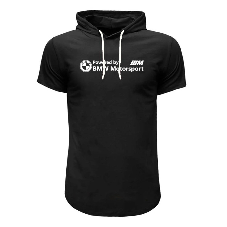 تیشرت کلاه دار مردانه طرح BMW مدل F6457 سه رنگ مشکی، قرمز، سفید مناسب چهار فصل
