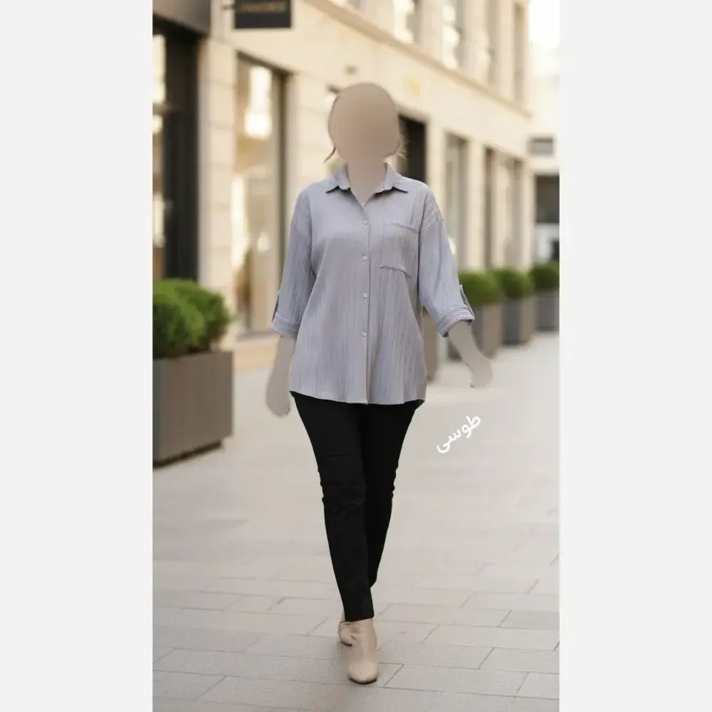 شومیز مانتویی شیما 278 سوپر آیوا فری سایز 38 تا 46 زنانه
