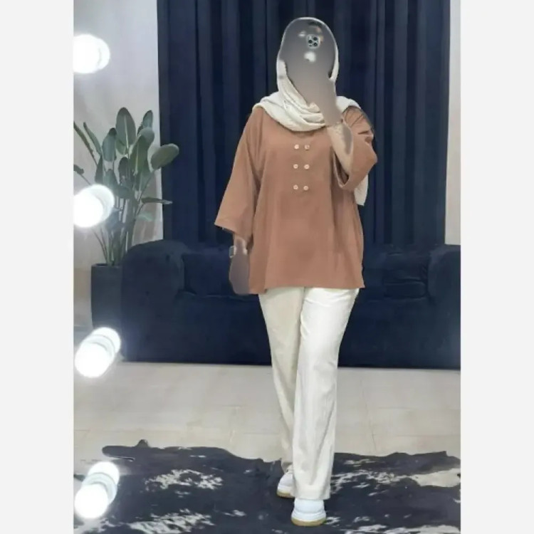 شومیز زنانه مدل صدف جنس سوپر آیوا فری سایز