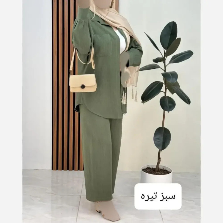 ست شومیز و شلوار زنانه مدل ستاره جنس سوپر آیوا فری سایز
