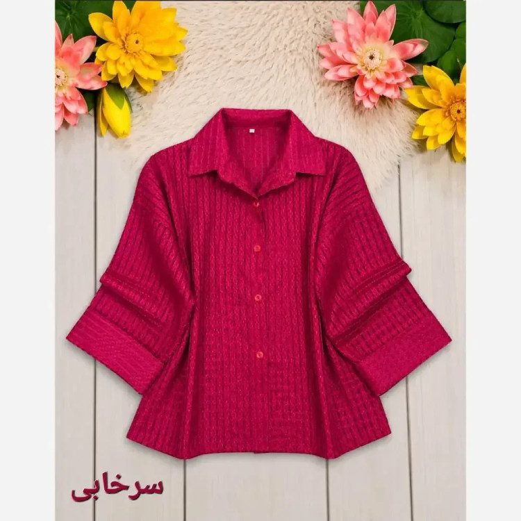 شومیز مجلسی زنانه الیزه آستین حریر منجوق دوزی شده