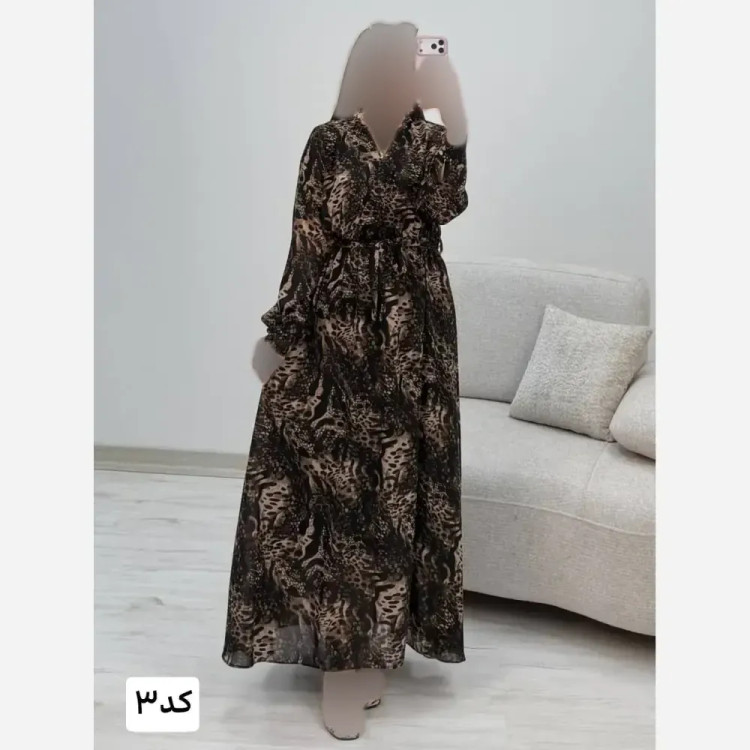 پیراهن ساحلی حریر آستردار زنانه فری سایز مدل دلمار