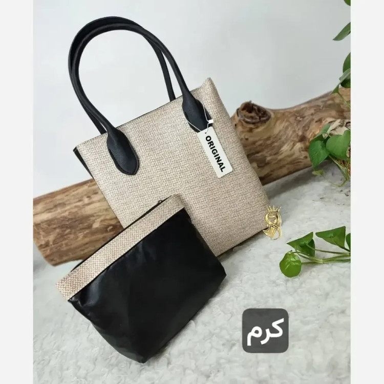 کیف دوقلو زنانه مدل الناز جنس چرم صنعتی درجه یک ابعاد 35 در 31