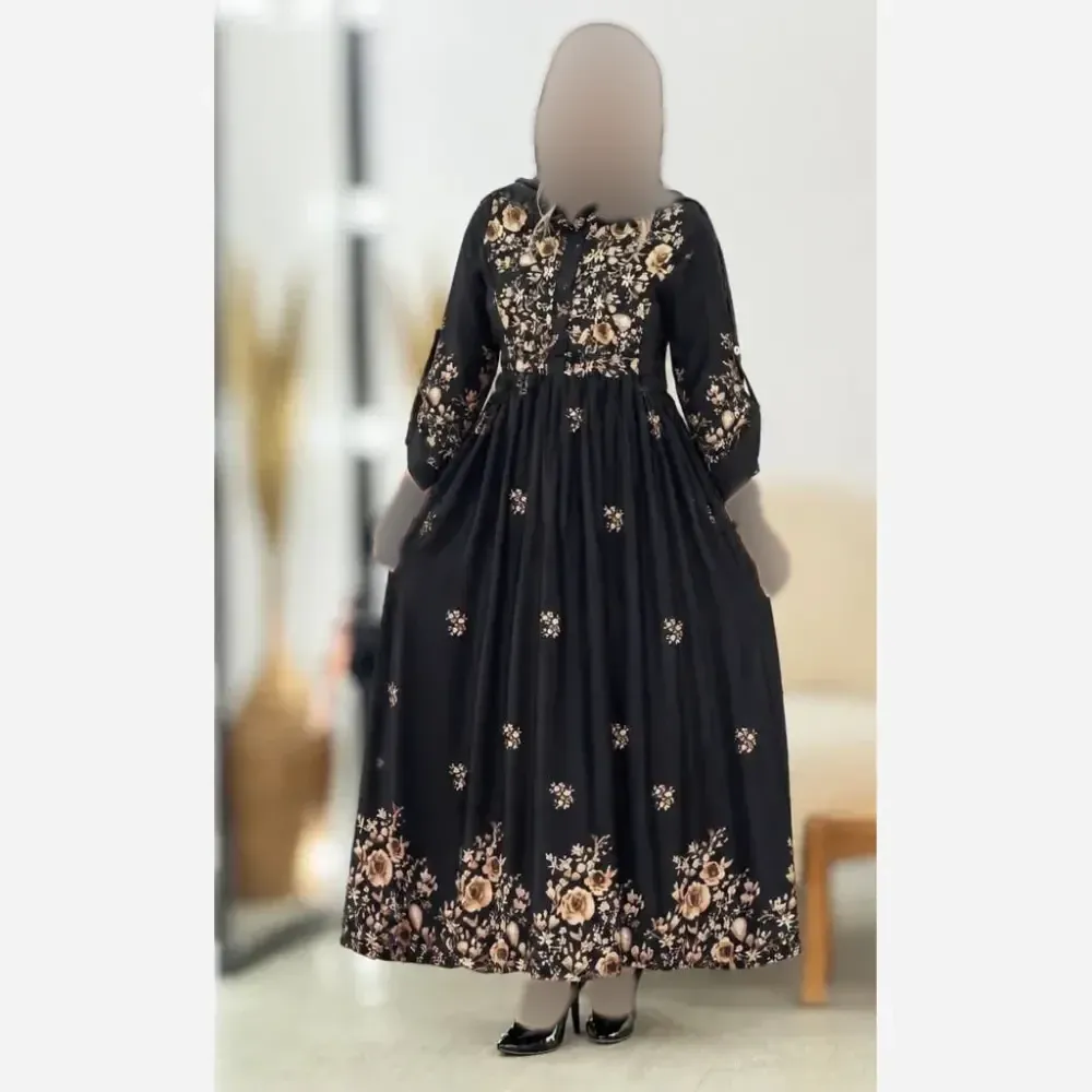 پیراهن زنانه مدل زنبق جنس بوگاتی فری سایز 36 تا 46