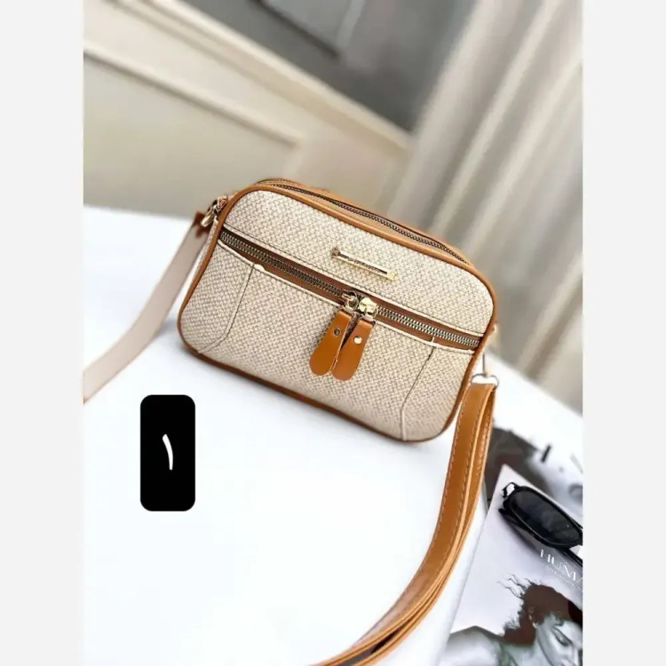 کیف زنانه آیدا جنس چرم طرح کنفی سه خونه