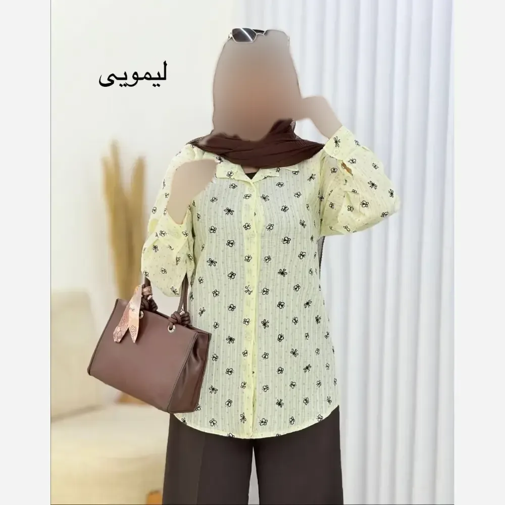 شومیز زنانه نگین دار جنس ینزی فری سایز رنگ پاستیلی
