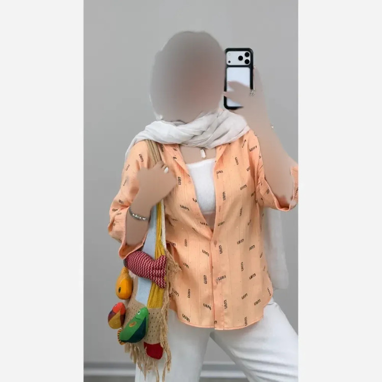 شومیز زنانه نگین دار جنس ینزی فری سایز رنگ پاستیلی