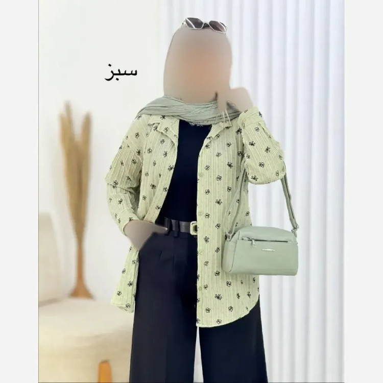 شومیز زنانه نگین دار جنس ینزی فری سایز رنگ پاستیلی