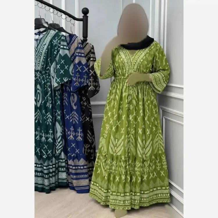پیراهن ساحلی زنانه طرح سنتی جنس الیزه فری سایز 38 تا 46