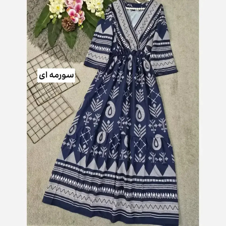 پیراهن ساحلی زنانه طرح سنتی جنس الیزه فری سایز 38 تا 46