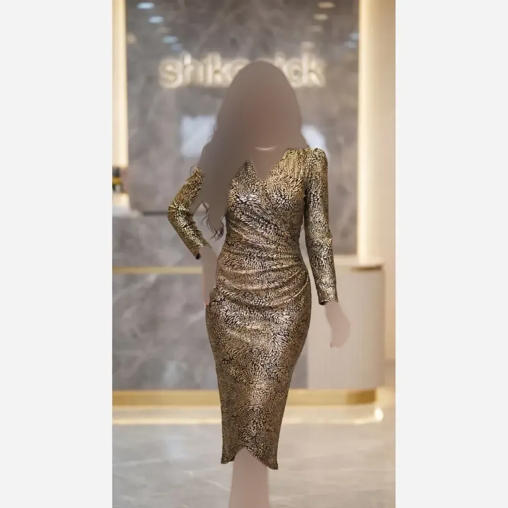 پیراهن زنانه مدل مهگل جنس غواصی گرم بالا رنگ مشکی سایز 38 تا 50