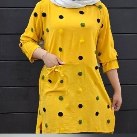تونیک زنانه بلند ابروبادی توپی فری سایز تا 48 الی 50