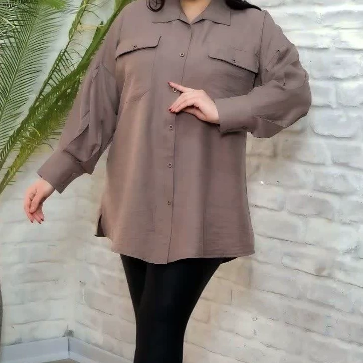 مانتو زنانه دوجیب کرسپو قواره بزرگ