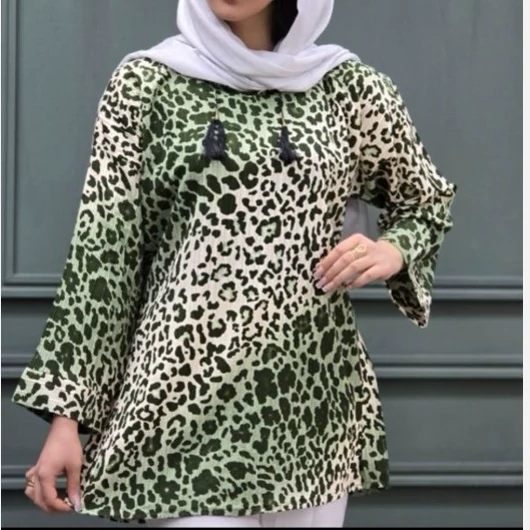 تونیک زنانه کراش چاپی قواره دار