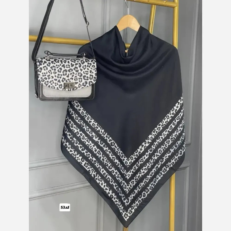 ست کیف و روسری گوچی مدل مخمل و چرم صنعتی به همراه روسری نخی منگولهدار