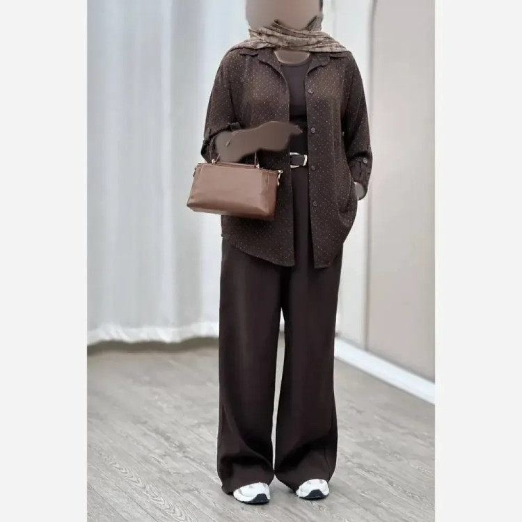 شومیز زنانه نگین دار جنس پری سایز بزرگ 46 تا 50