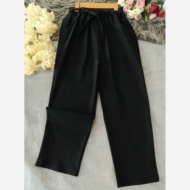 شلوار جین زنانه بگ کمر کش پارچه جین کاغذی قد 100