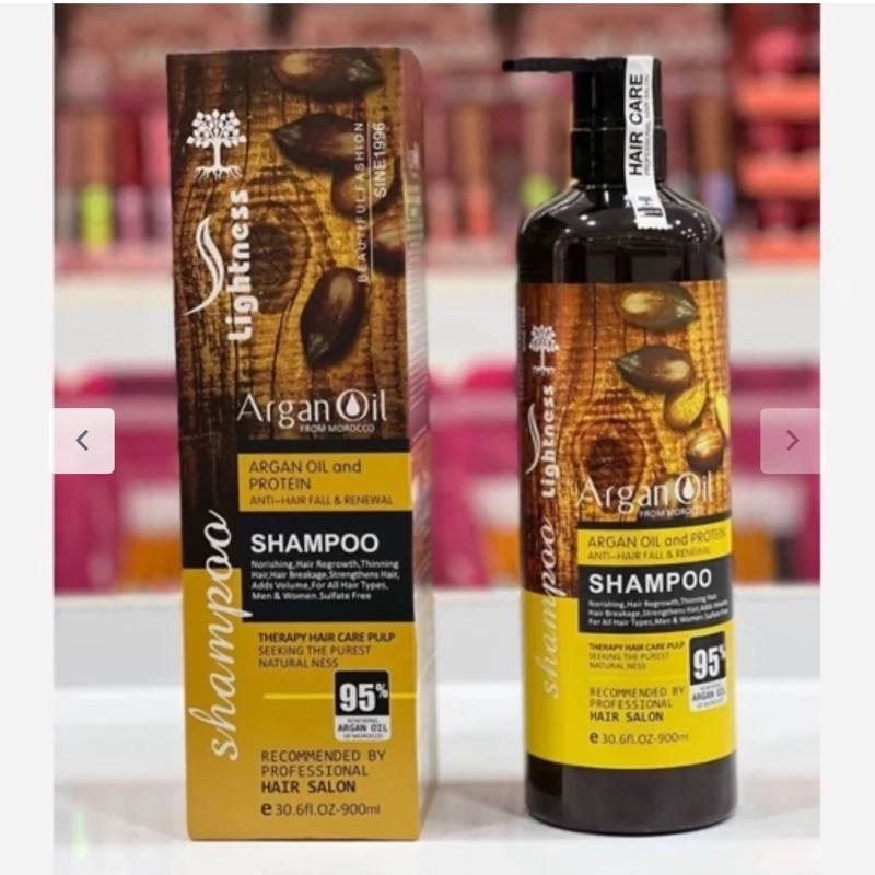 شامپو لایتنس (Lightness) بدون سولفات 900 میل روغن آرگان اورجینال