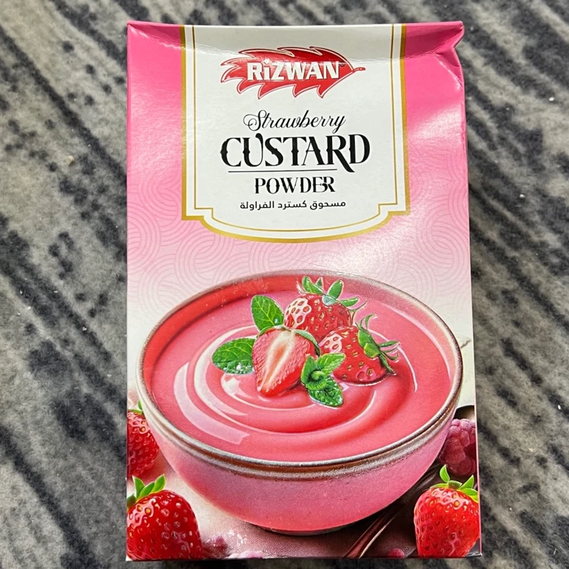 کاستر (پودینگ) آماده رضوان (توت فرنگی) پاکستانی 200 گرمی