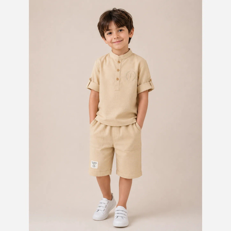 ست پسرانه لینن یقه دیپلمات از 2 تا 9 سال