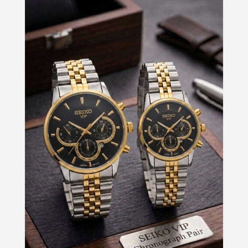 ساعت مچی زنانه ومردانه سیکو وی ای پی رنگ ثابت دارای روزشمار کیفیت عالی SEIKO