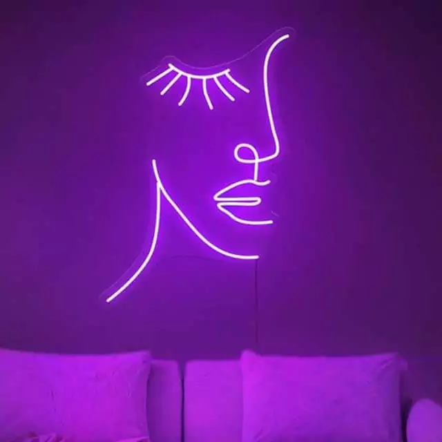 تابلو نئونی صورت خانم