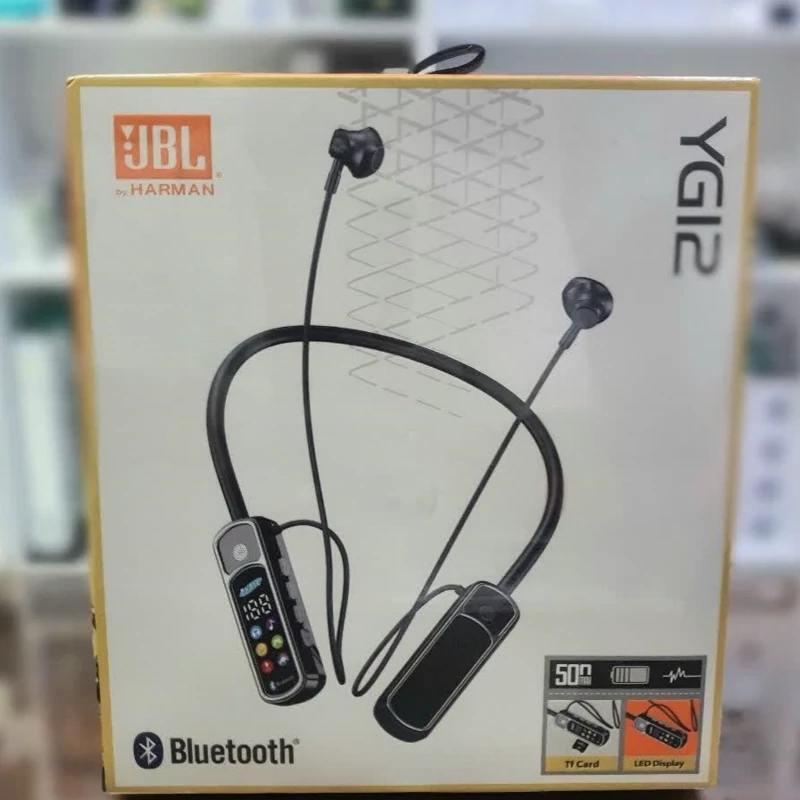 هندزفری گردنی رم خور و بلوتوث هدست کیفیت عالی با صفحه نمایش ال ای دی جی بی ال jbl yg12 (ارسال رایگان سریع)