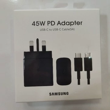 شارژر اورجینال سامسونگ 45 وات کابل و کلگی دوسر تایپ سی فوق سریع s23 s24 s25 ultra fe a36 a55 a56 (ارسال رایگان سریع)