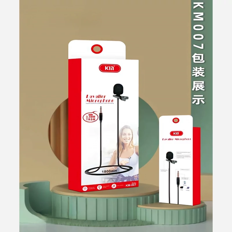 میکروفون اورجینال اصلی باکیفیت عالی. یقه ای سیمدار مدل KM-007 (ارسال رایگان سریع)