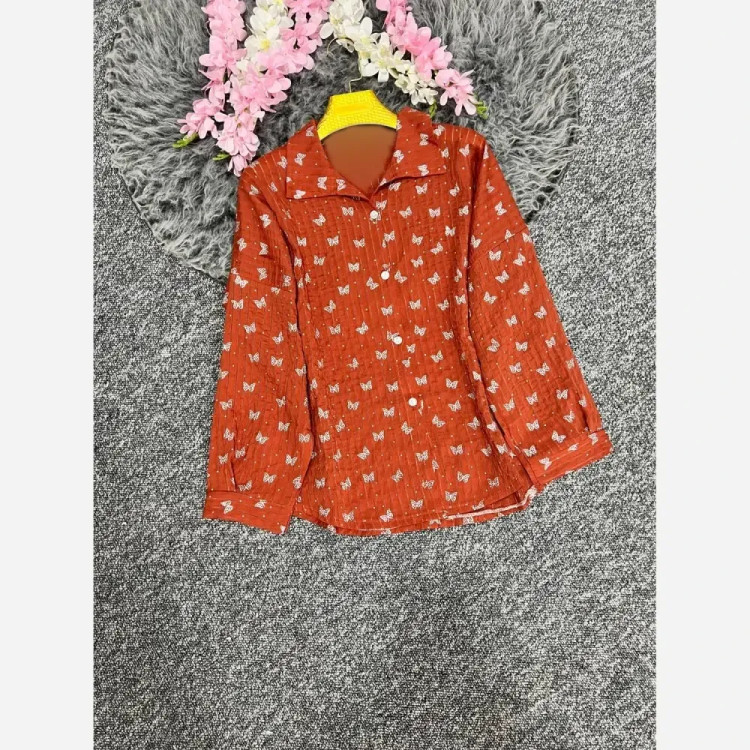 شومیز پروانه ای شیشه ای درجه یک فری سایز