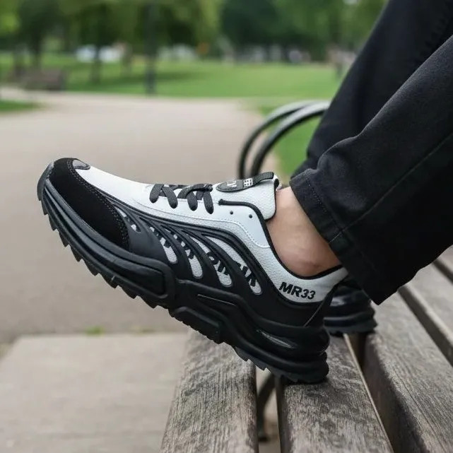 کفش اسپرت مردانه و پسرانه مشکی لژدار سایز 41 تا 44 مستر