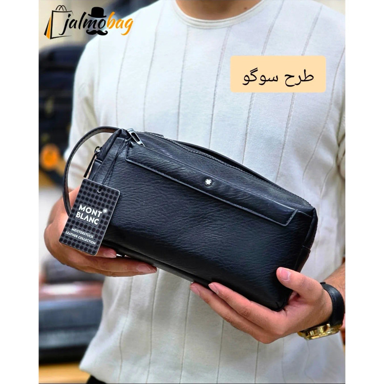 کیف دستی دوحالته مونت بلانک چرم وارداتی چهار زیپ