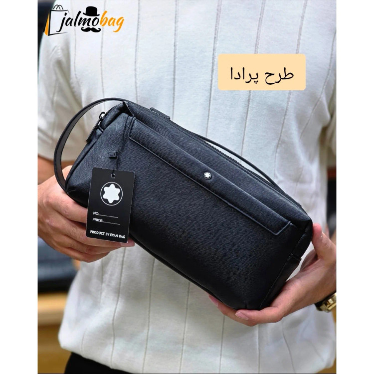 کیف دستی دوحالته مونت بلانک چرم وارداتی چهار زیپ