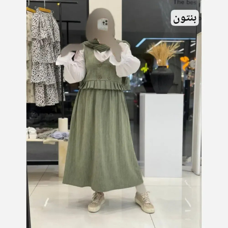 ست شومیز دامن اسرا جنس مازراتی رنگ بندی متنوع سایز فری تا 46