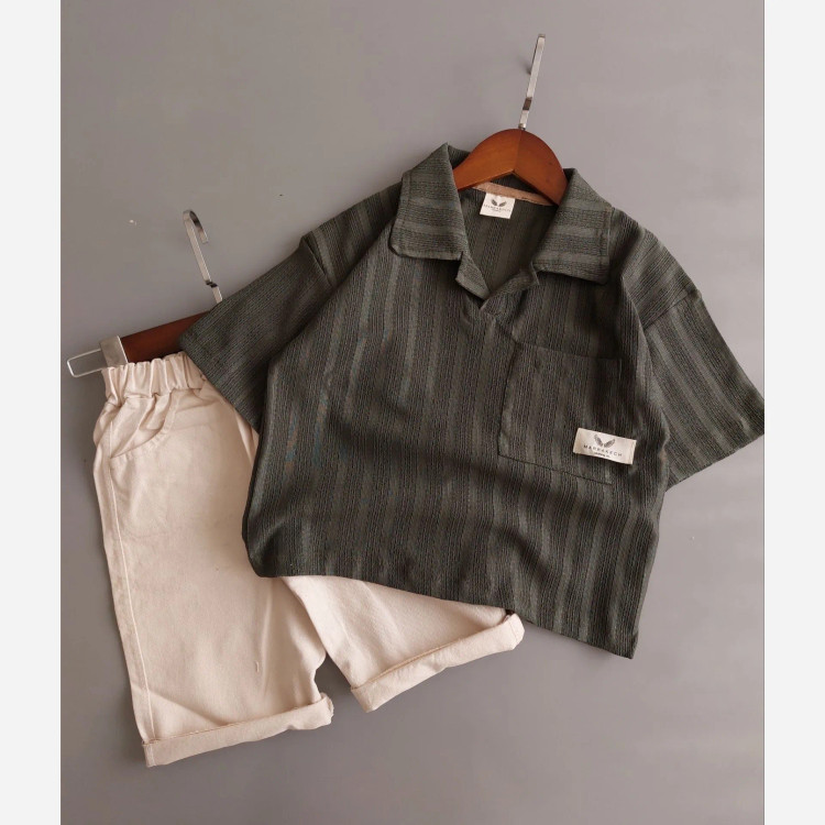 ست تیشرت و شلوارک پسرانه اسپرت جنس مراکشی سایز 45 تا 60